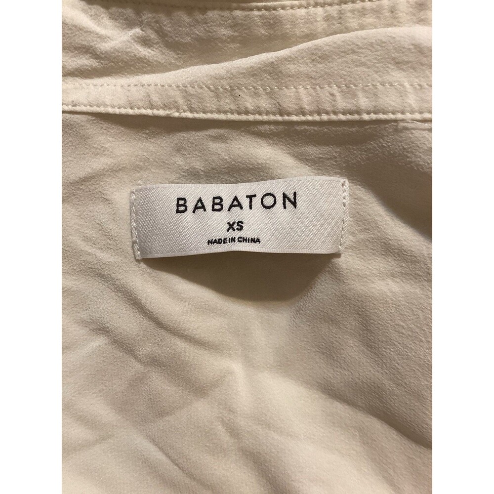 Aritzia Babaton Women's Silk Blend Button Down Shirt Size XS Long Sleeve Ivory - Picture 4 of 7